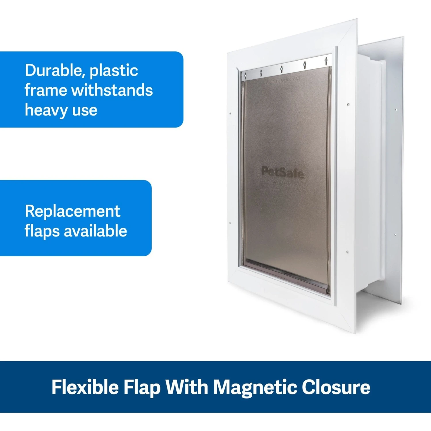 PetSafe Wall Entry Dual Flap Pet Door With Closing Panel, White 3 PetSafe Wall Entry Dual Flap Pet Door With Closing Panel, White - Image 3