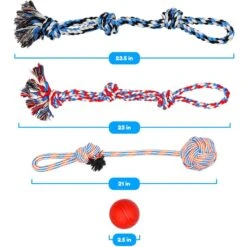 Pacific Pups Rescue 4-Piece Medium & Large Dog Rope & Ball Toy Set -PetSafe Kong Shop 159360 PT7. AC SS1800 V1692804468
