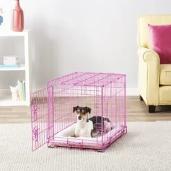Frisco Fold & Carry Single Door Collapsible Wire Dog Crate, Pink -PetSafe Kong Shop 160806 PT6. AC SS1800 V1561066044
