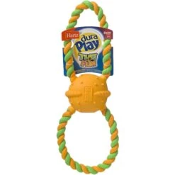 Hartz Dura Play Tug Of Fun Double Ring Squeaky Latex Dog Toy