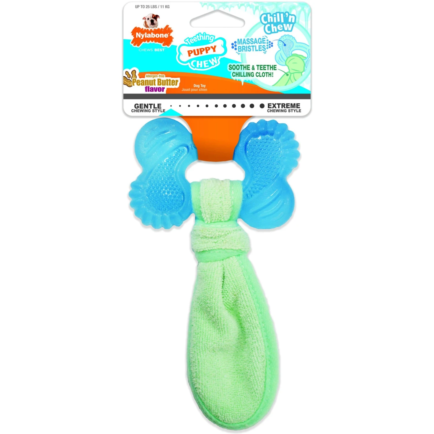 Nylabone Puppy Chew Freezer Dog Bone Chill & Chew Bone Peanut Butter 1 Nylabone Puppy Chew Freezer Dog Bone Chill & Chew Bone Peanut Butter