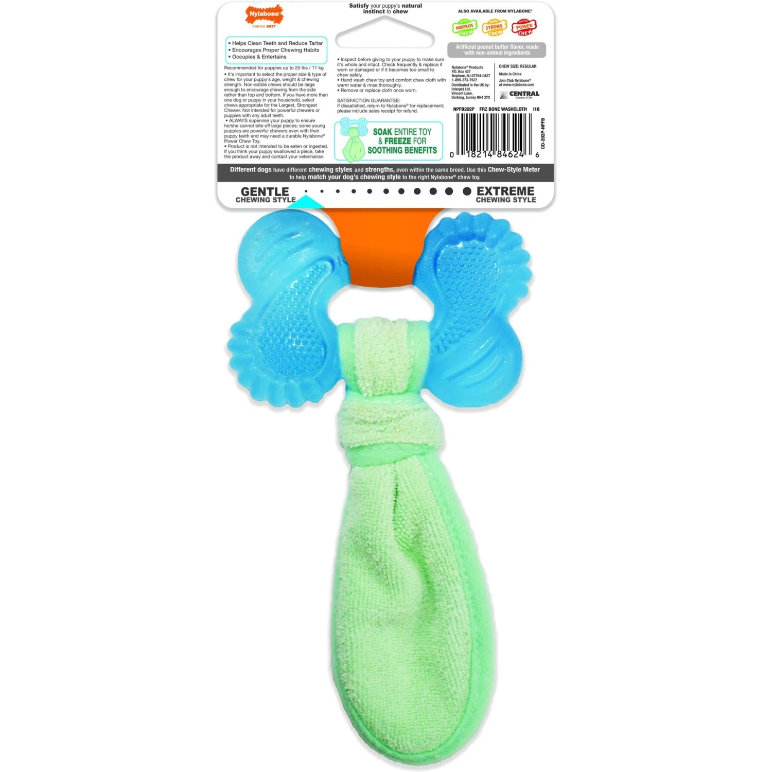 Nylabone Puppy Chew Freezer Dog Bone Chill & Chew Bone Peanut Butter 9 Nylabone Puppy Chew Freezer Dog Bone Chill & Chew Bone Peanut Butter - Image 9