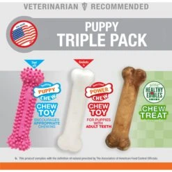 Nylabone Puppy Chew Variety Toy & Treat Triple Pack -PetSafe Kong Shop 161311 PT2. AC SS1800 V1688152624