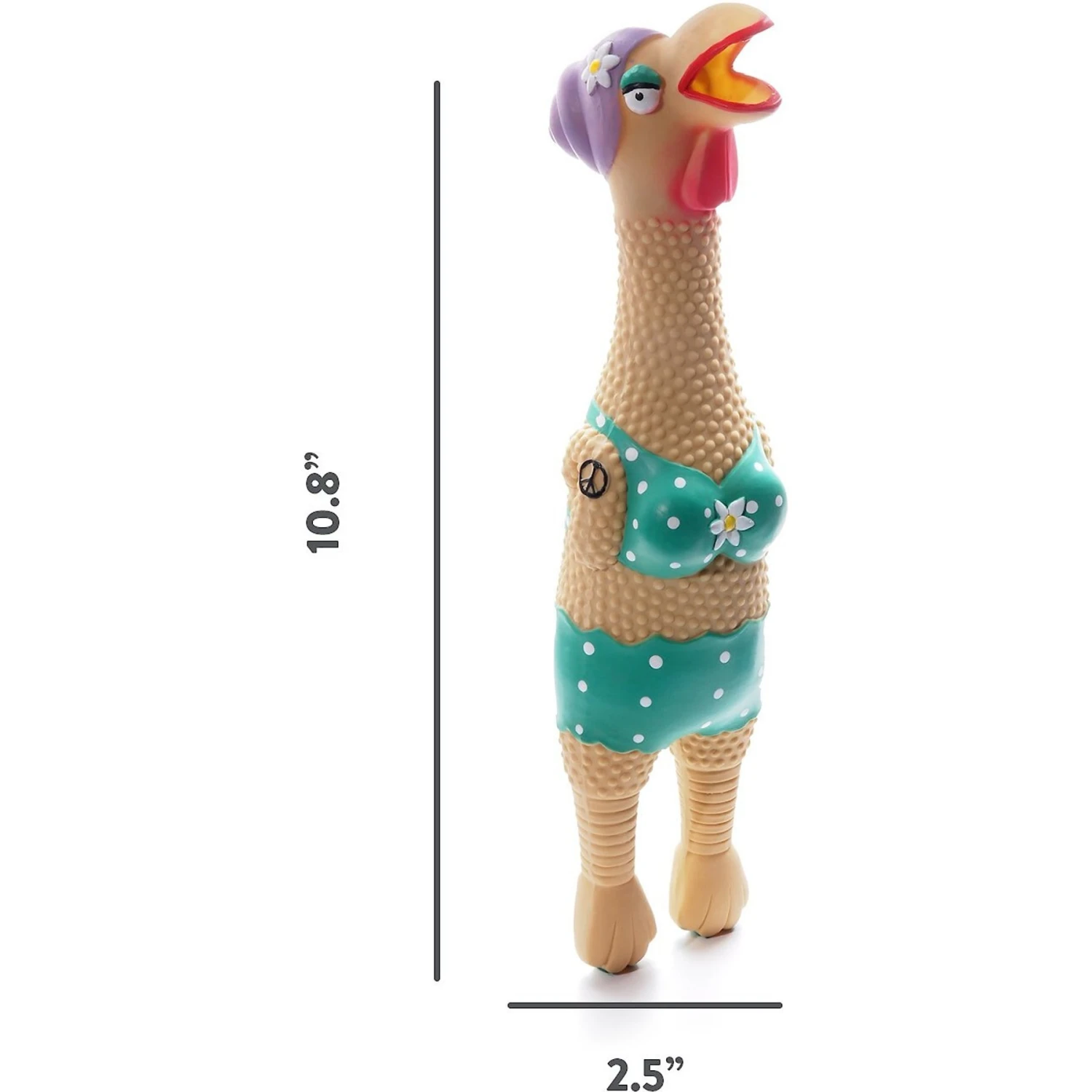 Charming Pet Squawkers Grandma Hippie Chick Squeaky Latex Dog Toy 2 Charming Pet Squawkers Grandma Hippie Chick Squeaky Latex Dog Toy - Image 2