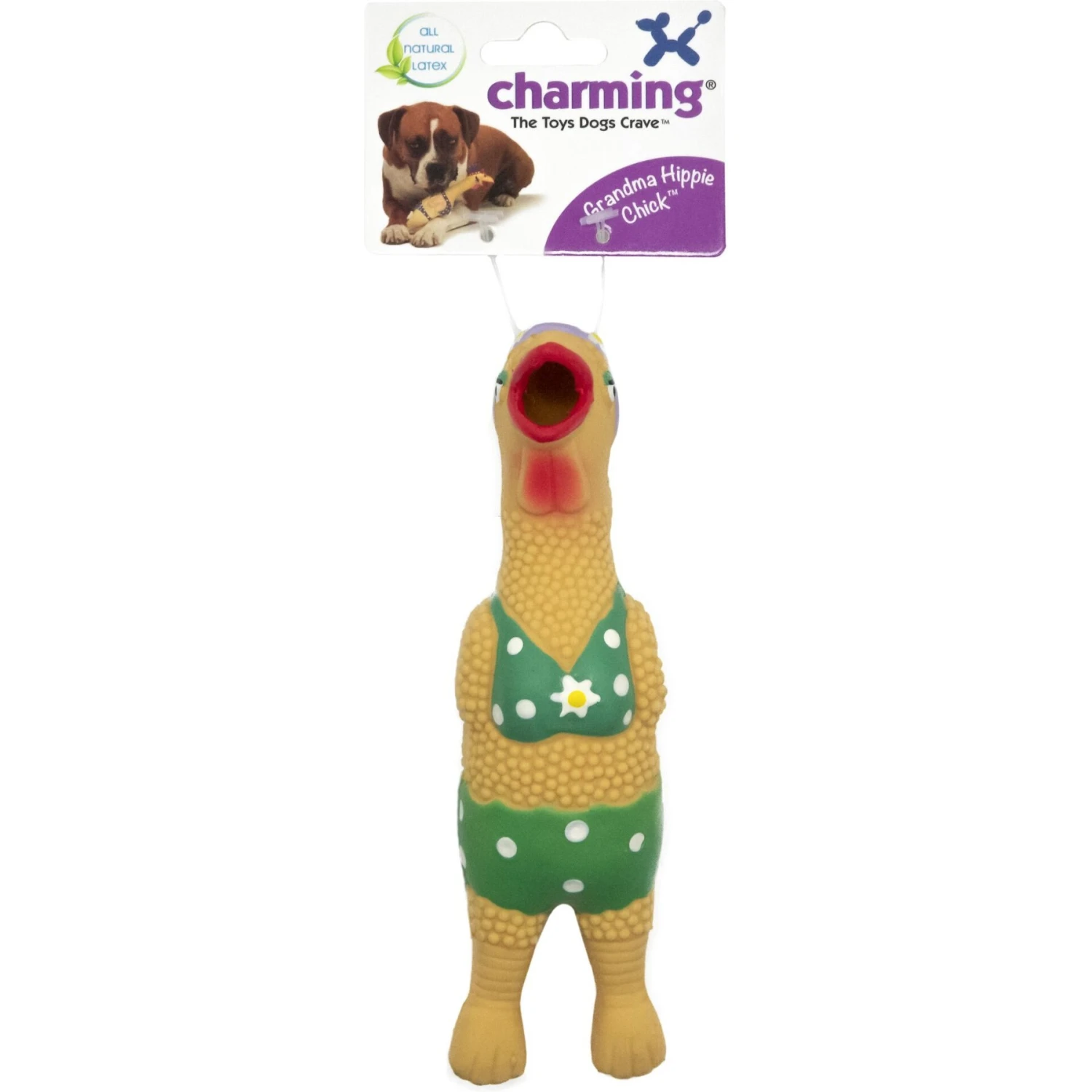 Charming Pet Squawkers Grandma Hippie Chick Squeaky Latex Dog Toy 4 Charming Pet Squawkers Grandma Hippie Chick Squeaky Latex Dog Toy - Image 4