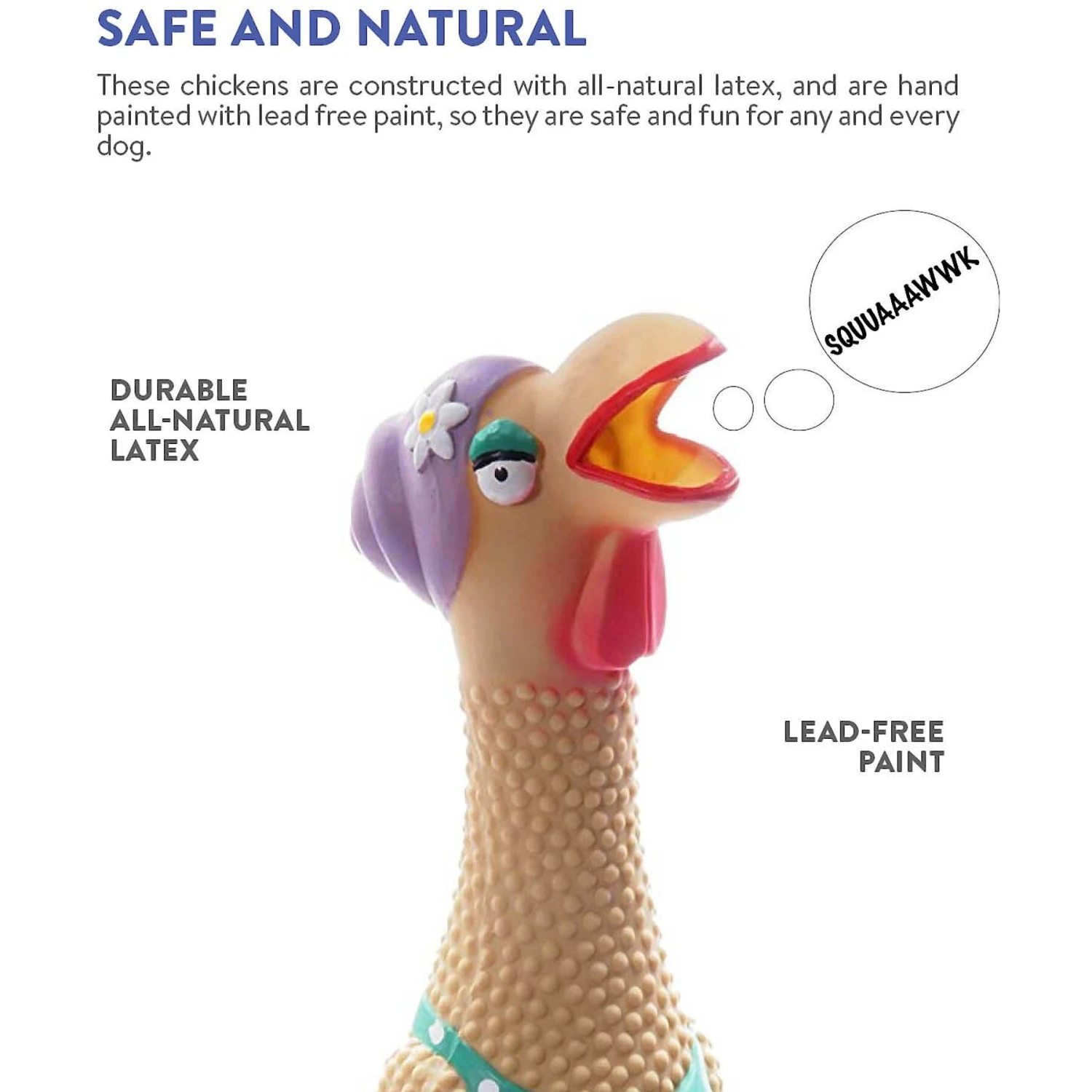 Charming Pet Squawkers Grandma Hippie Chick Squeaky Latex Dog Toy 6 Charming Pet Squawkers Grandma Hippie Chick Squeaky Latex Dog Toy - Image 6
