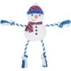 Frisco Holiday Snowman Plush With Rope Squeaky Dog Toy