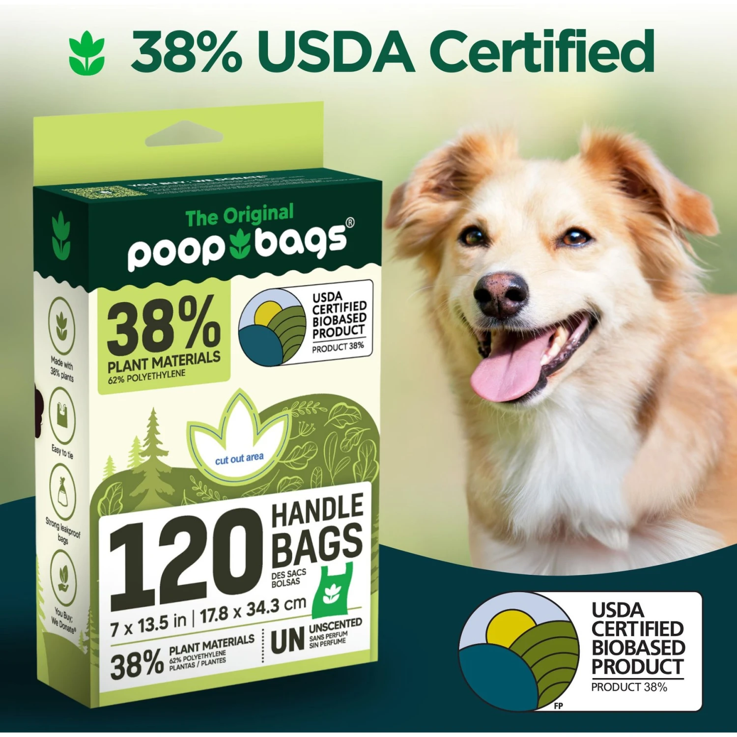 The Original Poop Bags Handle Tie USDA Biobased Waste Bags, Green, Large, 120 Count 3 The Original Poop Bags Handle Tie USDA Biobased Waste Bags, Green, Large, 120 Count - Image 3