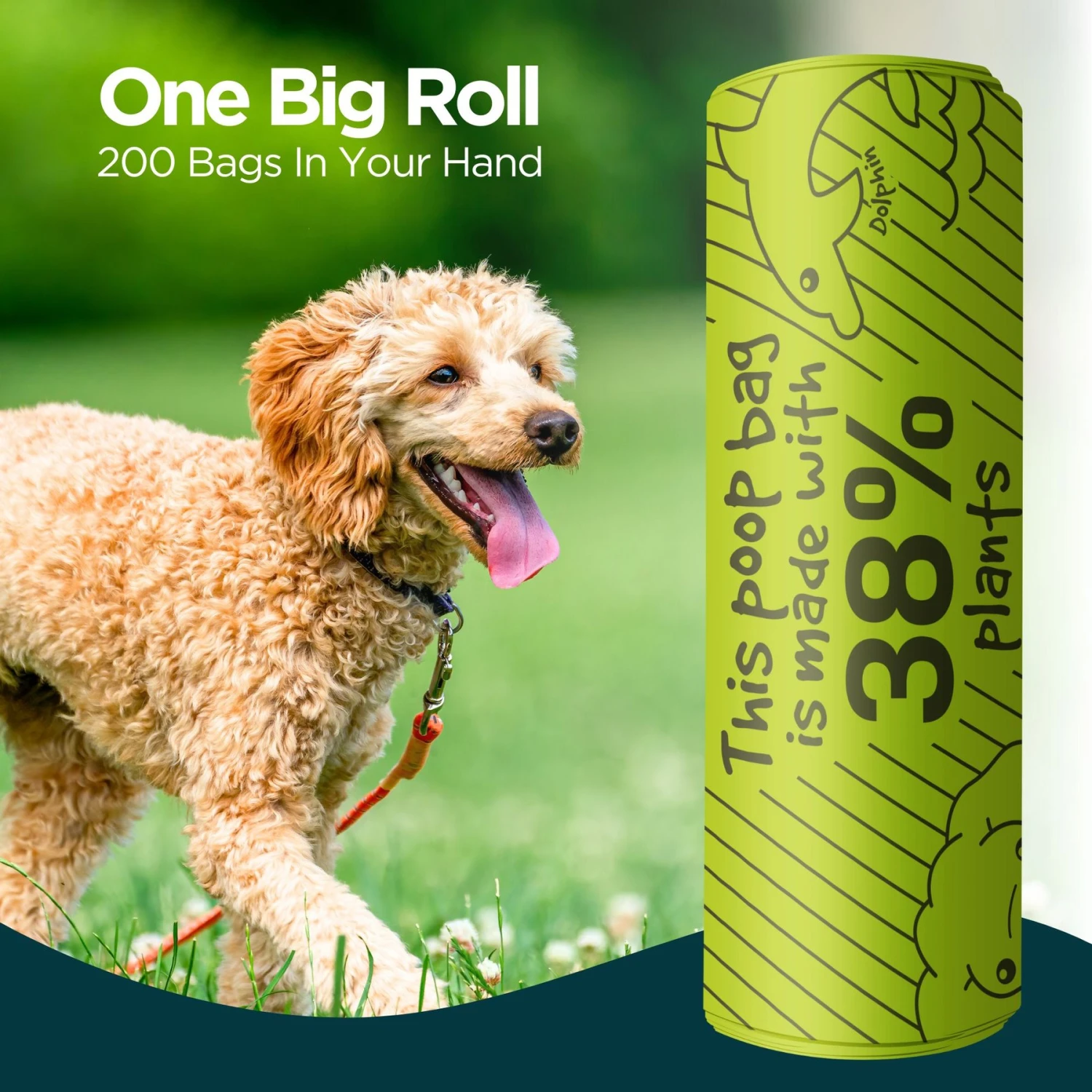 The Original Poop Bags USDA Biobased Bulk Roll, Green, Large, 300 Count 5 The Original Poop Bags USDA Biobased Bulk Roll, Green, Large, 300 Count - Image 5