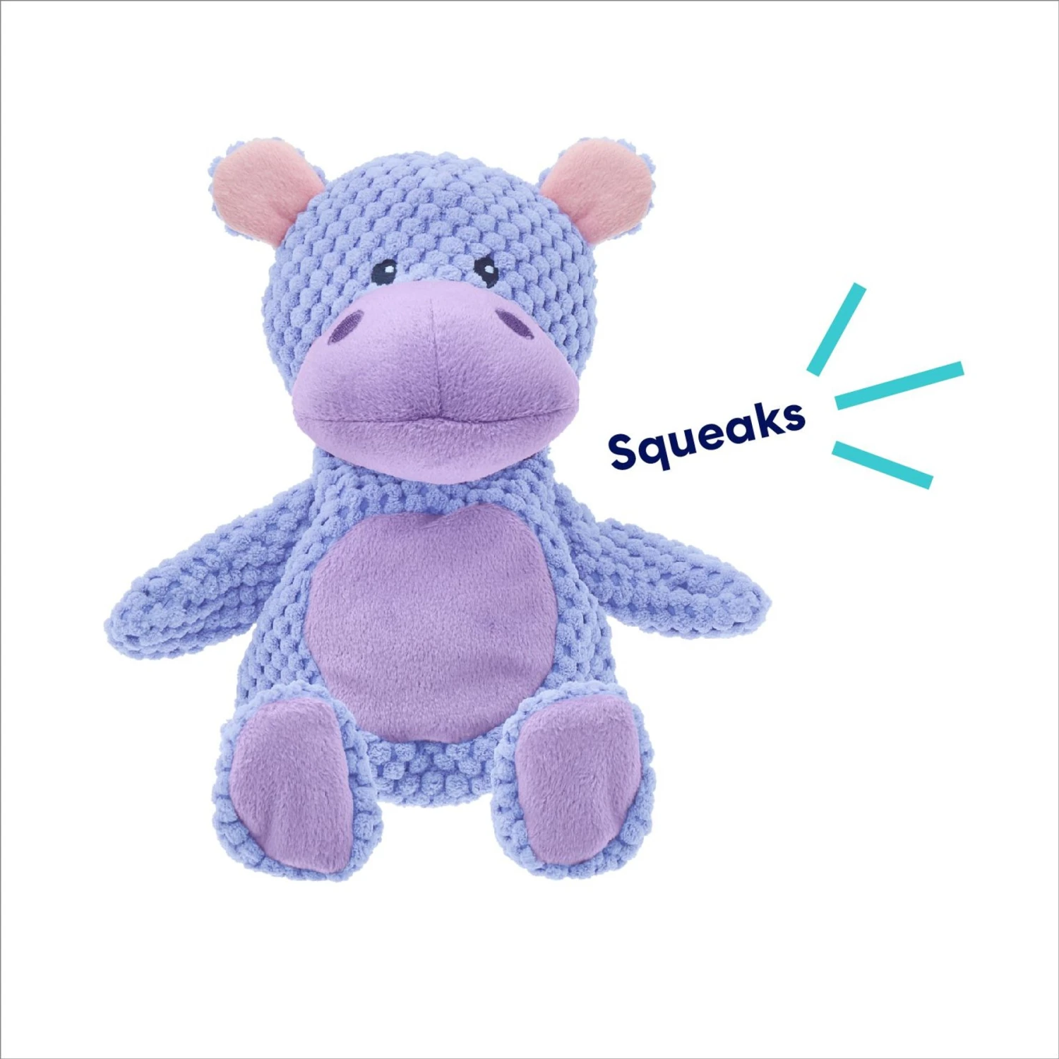 Frisco Hippo Textured Plush Squeaky Dog Toy 3 Frisco Hippo Textured Plush Squeaky Dog Toy - Image 3
