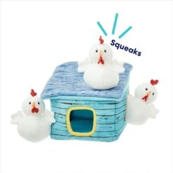 Frisco Chicken Coop Hide & Seek Puzzle Plush Squeaky Dog Toy -PetSafe Kong Shop 174755 PT3. AC SS1800 V1691783971