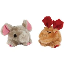 Zoobilee Squatter Moose & Elephant Plush Puppy Toy, 2 Count