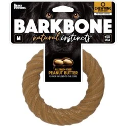 Pet Qwerks BarkBone Peanut Butter Flavor Chew Ring Tough Dog Chew Toy