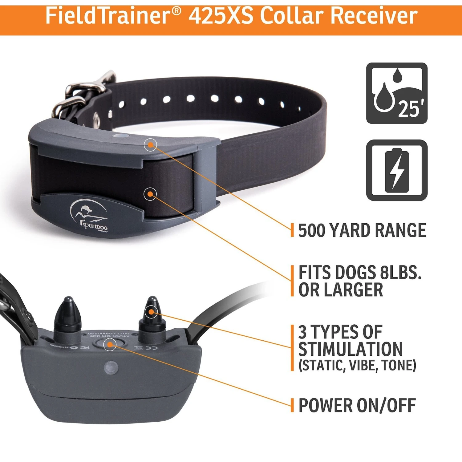 SportDOG FieldTrainer 425XS Waterproof Stubborn Dog E-Collar 3 SportDOG FieldTrainer 425XS Waterproof Stubborn Dog E-Collar - Image 3