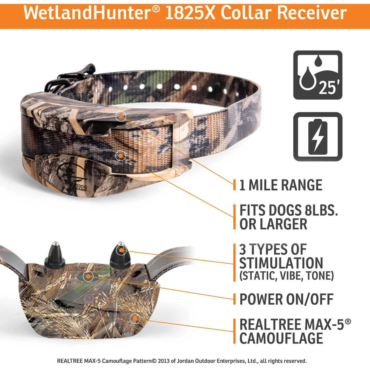 SportDOG WetlandHunter 1825X Remote Training Dog Collar, Realtree Max-5 Camo-Finish 3 SportDOG WetlandHunter 1825X Remote Training Dog Collar, Realtree Max-5 Camo-Finish - Image 3