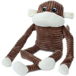 ZippyPaws Spencer Crinkle Monkey Dog Toy, Brown
