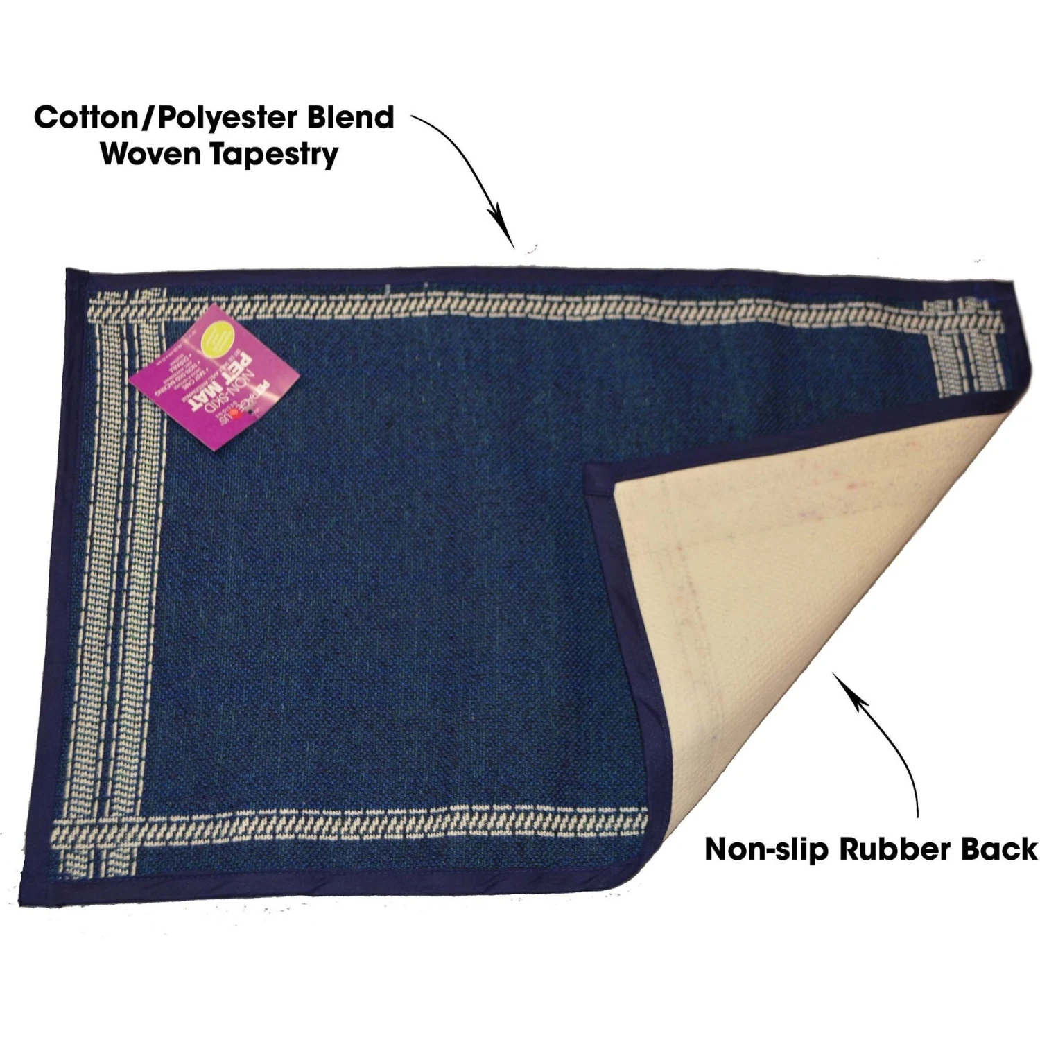 PetRageous Designs Mattress Ticking Tapestry Pet Placemat, 19-in 3 PetRageous Designs Mattress Ticking Tapestry Pet Placemat, 19-in - Image 3