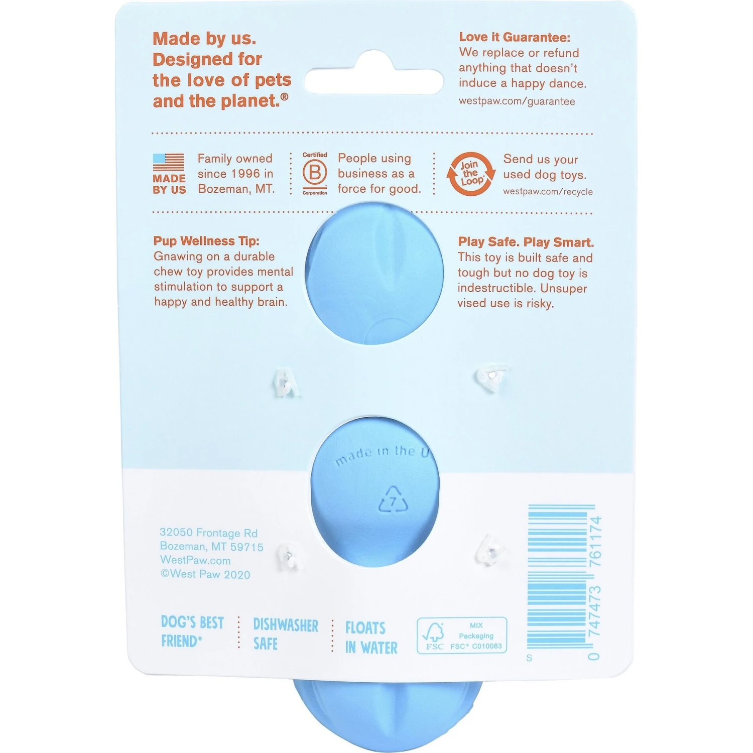 West Paw Rumpus Small Tough Dog Chew Toy 6 West Paw Rumpus Small Tough Dog Chew Toy - Image 6