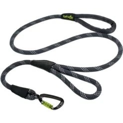 Tuff Mutt Dual Handle Rope Dog Leash, Gray