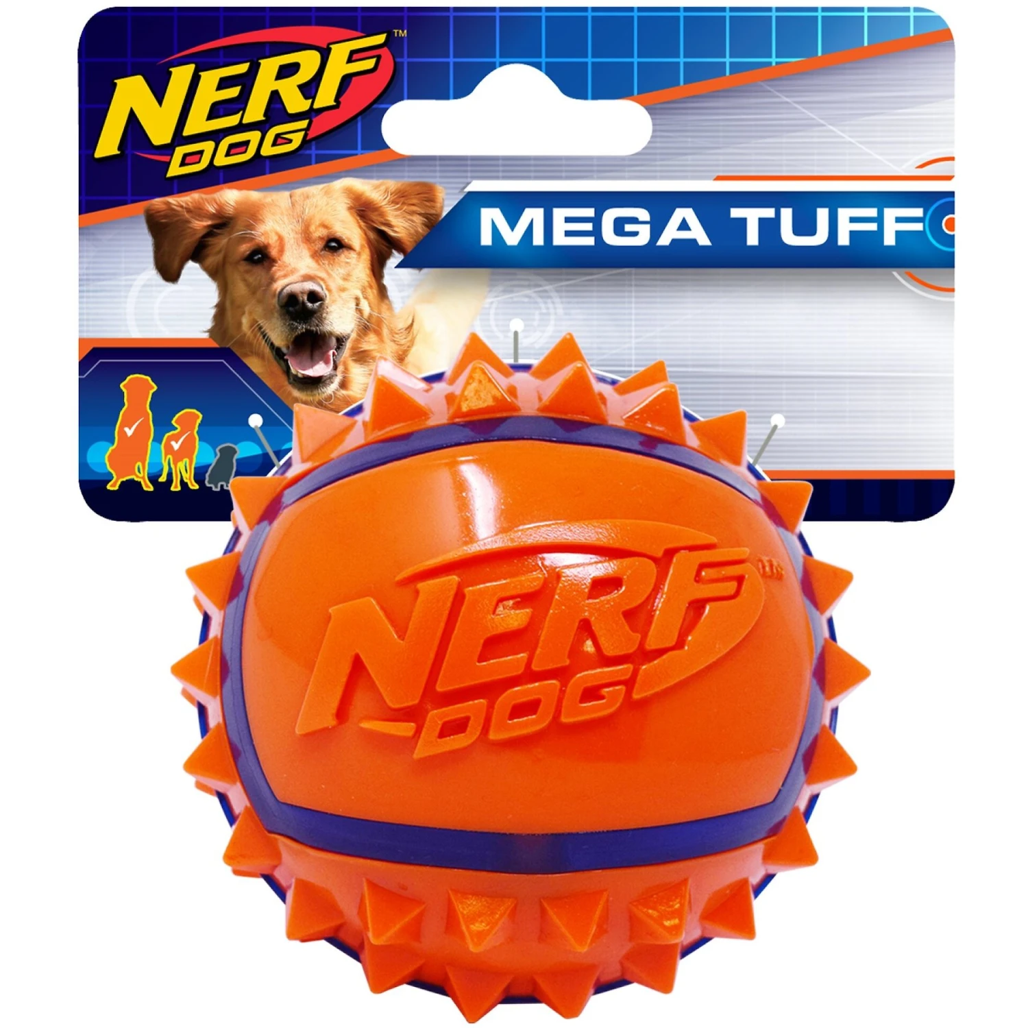 Nerf Dog Mega Tuff TPR Spike Ball Dog Toy 1 Nerf Dog Mega Tuff TPR Spike Ball Dog Toy