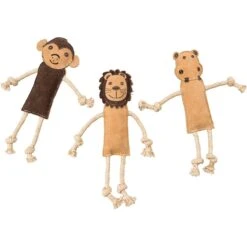 Ethical Pet Dura-Fused Leather Jungle Dog Toy, Character Varies