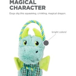 Outward Hound Ropiez Dragon Squeaky Plush Dog Toy -PetSafe Kong Shop 190690 PT3. AC SS1800 V1631686066