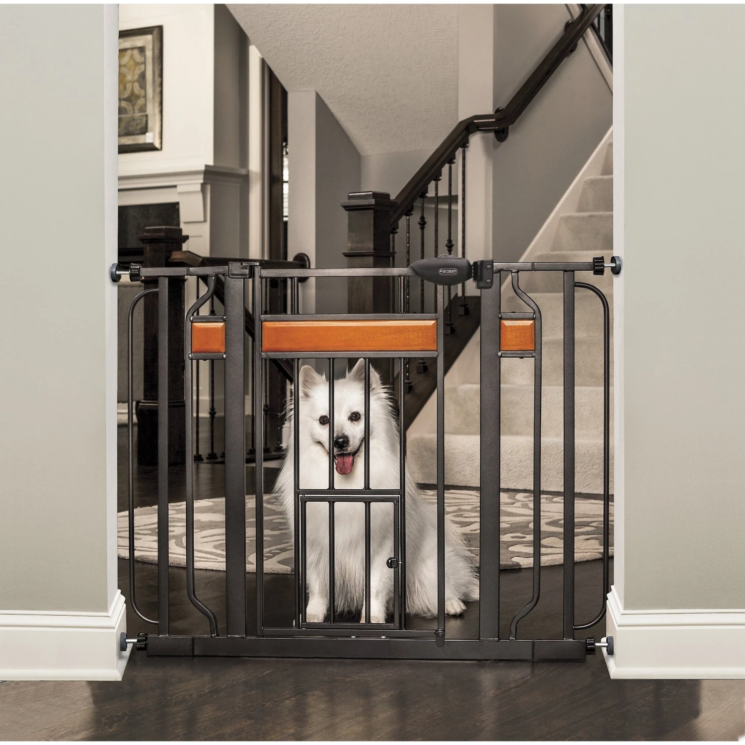 Carlson Pet Products Design Paw Extra Wide Dog Gate, Black, 30-in 1 Carlson Pet Products Design Paw Extra Wide Dog Gate, Black, 30-in