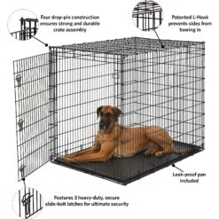 MidWest Solution Series XX-Large Heavy Duty Single Door Dog Crate, 54 Inch -PetSafe Kong Shop 192364 PT2. AC SS1800 V1570569369