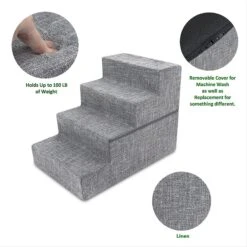 Best Pet Supplies Linen Covered Foam Foldable Cat & Dog Stairs -PetSafe Kong Shop 193054 PT2. AC SS1800 V1568064150