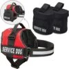 Industrial Puppy Reflective Service Dog Harness & Detachable Backpacks