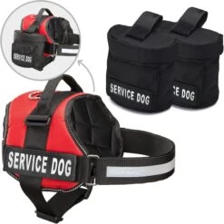 Industrial Puppy Reflective Service Dog Harness & Detachable Backpacks