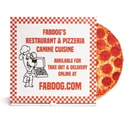 Fab Dog Box Of Pizzas Squeaky Stuffing-Free Plush Dog Toy -PetSafe Kong Shop 194668 PT4. AC SS1800 V1632337083