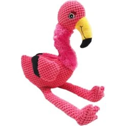 Fab Dog Floppy Flamingo Squeaky Plush Dog Toy