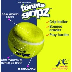 Nylabone Power Play Tennis Ball Gripz Dog Toy -PetSafe Kong Shop 195426 PT2. AC SS1800 V1658887383