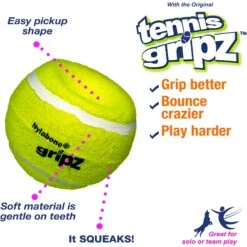 Nylabone Power Play Tennis Ball Gripz Dog Toy -PetSafe Kong Shop 195426 PT8. AC SS1800 V1658768837