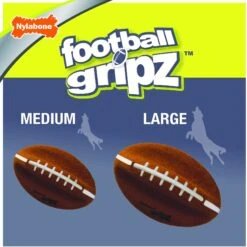 Nylabone Power Play Football Gripz Dog Toy -PetSafe Kong Shop 195430 PT3. AC SS1800 V1605666759