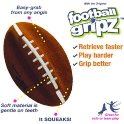 Nylabone Power Play Football Gripz Dog Toy -PetSafe Kong Shop 195430 PT4. AC SS1800 V1605652633