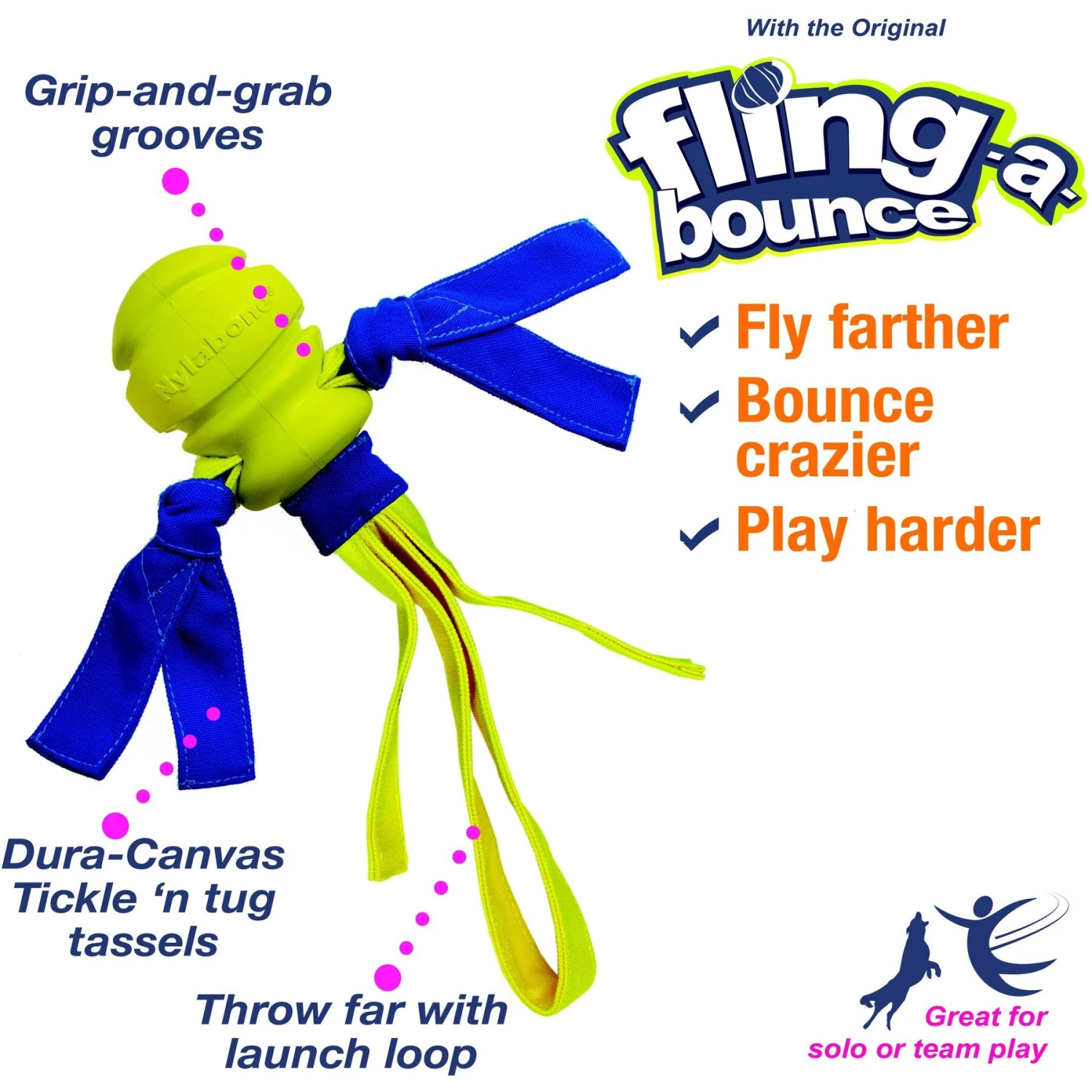 Nylabone Power Play Fling-a-Bounce Dog Fetch Toy 3 Nylabone Power Play Fling-a-Bounce Dog Fetch Toy - Image 3