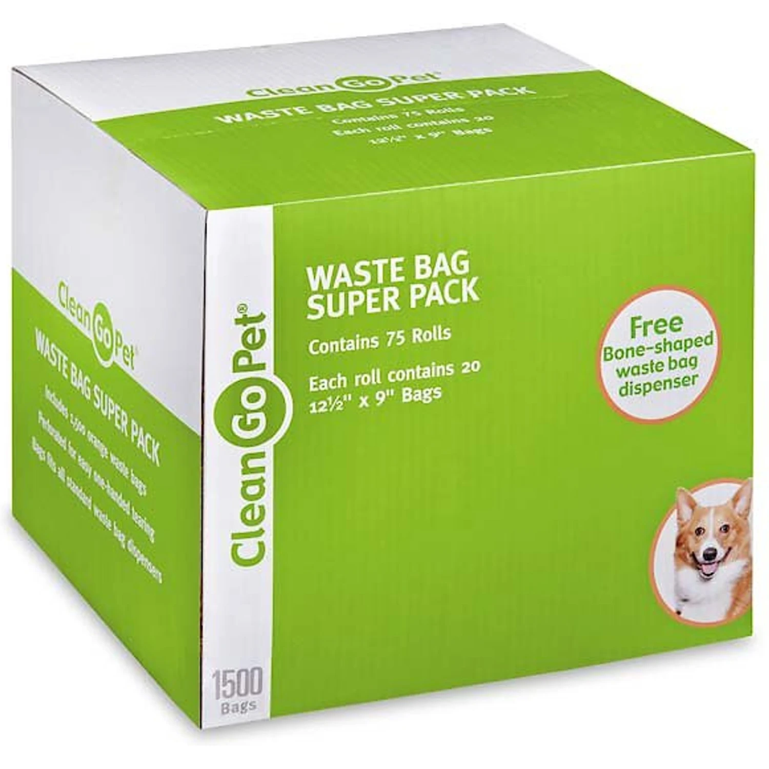 Clean Go Pet Waste Bag Super Pack Dog Poop Bags & Dispenser, 1500 Count 2 Clean Go Pet Waste Bag Super Pack Dog Poop Bags & Dispenser, 1500 Count - Image 2