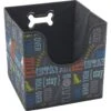 Paw Prints Word Design Collapsible Pet Storage Bin