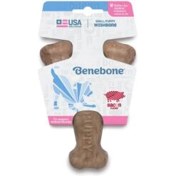 Benebone Bacon Flavor Wishbone Tough Puppy Chew Toy -PetSafe Kong Shop 206951 PT2. AC SS1800 V1612396912