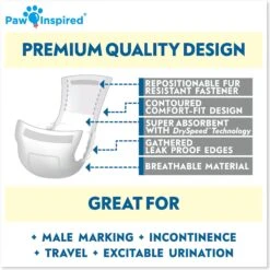 Paw Inspired Ultra Protection Disposable Belly Band Male Dog Wraps -PetSafe Kong Shop 208526 PT6. AC SS1800 V1582727328