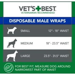 Vet's Best Comfort-Fit Disposable Male Dog Wraps -PetSafe Kong Shop 213065 PT7. AC SS1800 V1575652133