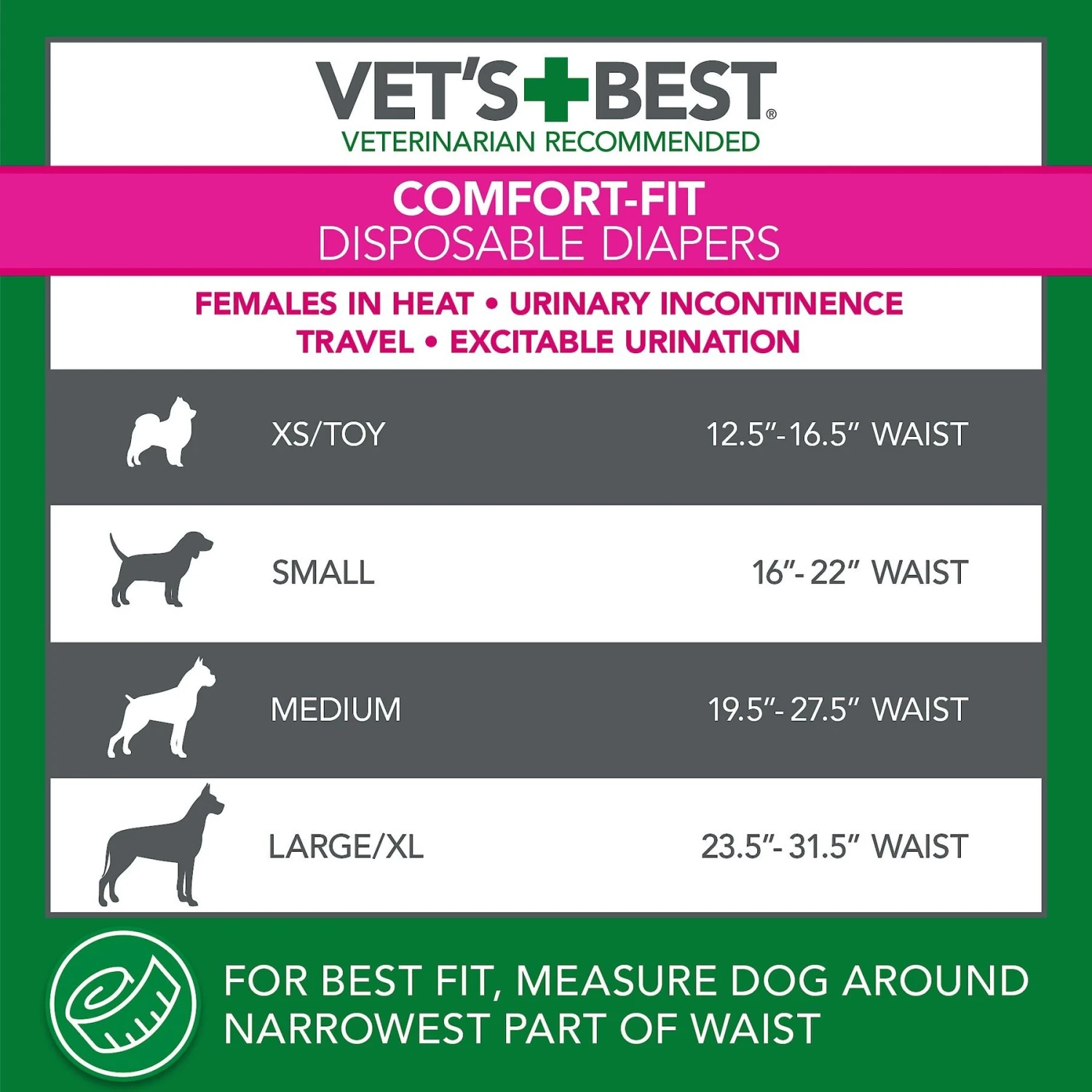 Vet's Best Comfort-Fit Disposable Female Dog Diapers 8 Vet's Best Comfort-Fit Disposable Female Dog Diapers - Image 8
