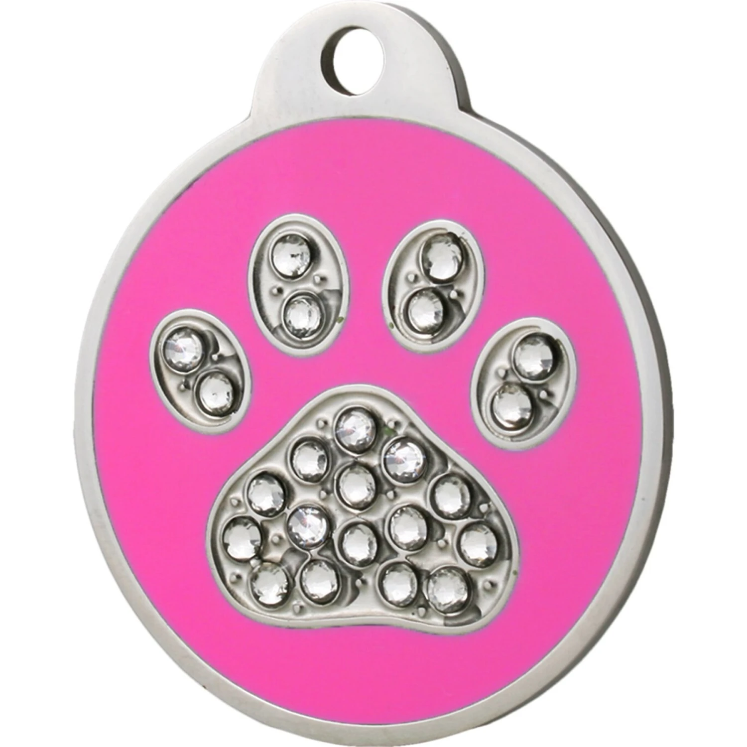 GoTags Stainless Steel Personalized Dog & Cat ID Tag, Swarovski Crystal Paw Print 2 GoTags Stainless Steel Personalized Dog & Cat ID Tag, Swarovski Crystal Paw Print - Image 2