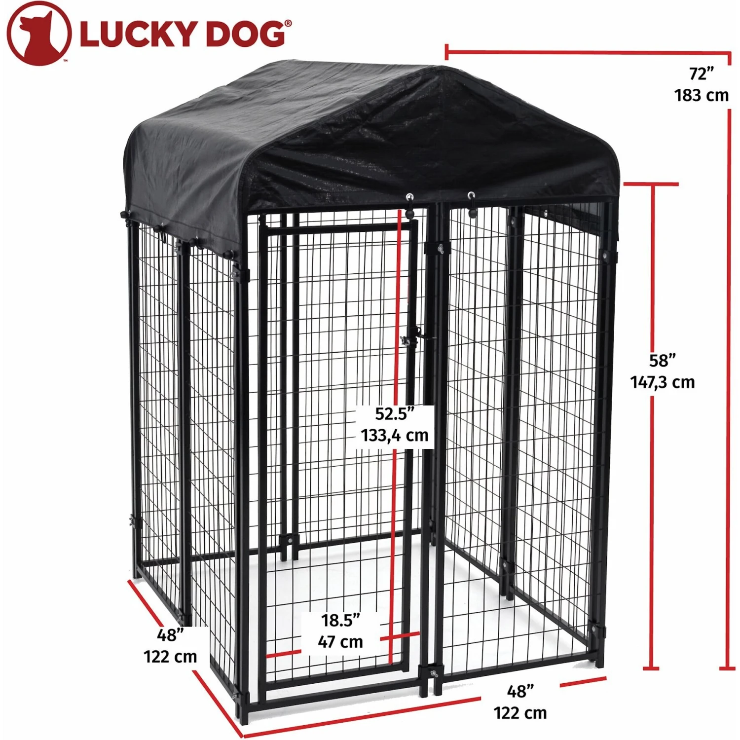 Lucky Dog Uptown Welded Wire Dog Kennel, Cover & Frame 3 Lucky Dog Uptown Welded Wire Dog Kennel, Cover & Frame - Image 3