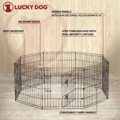 Lucky Dog Wire Dog Exercise Pen With Step-Thru Door -PetSafe Kong Shop 217627 PT8. AC SS1800 V1613804520