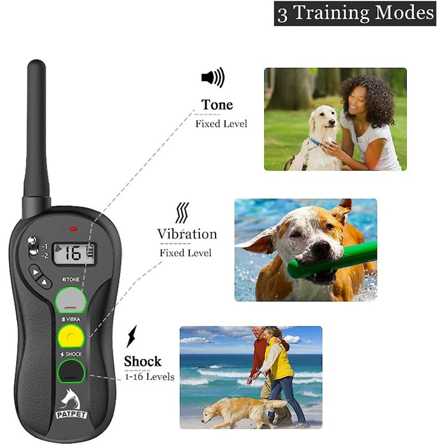 PATPET P640 Outdoor Remote Dog Training Shock Collar 4 PATPET P640 Outdoor Remote Dog Training Shock Collar - Image 4