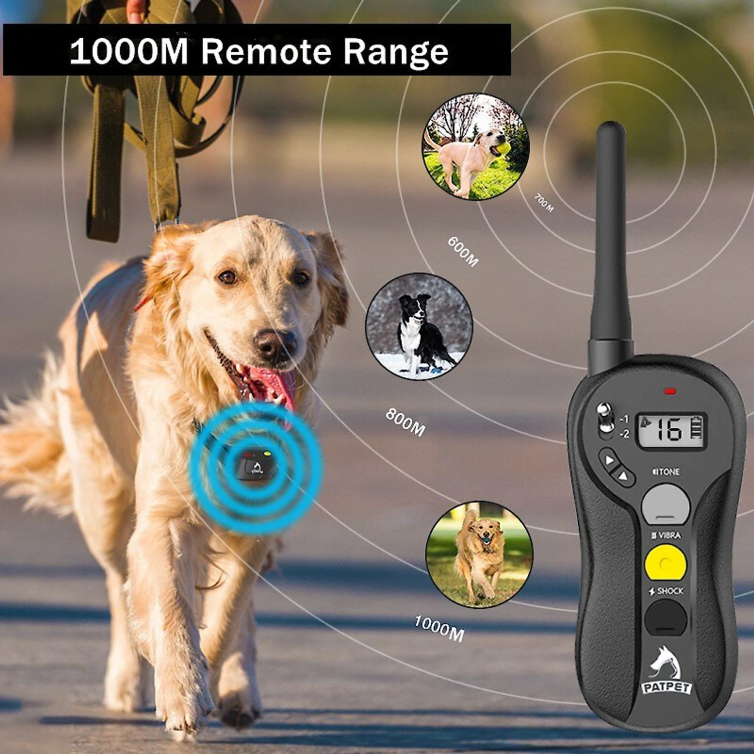 PATPET P640 Outdoor Remote Dog Training Shock Collar 5 PATPET P640 Outdoor Remote Dog Training Shock Collar - Image 5