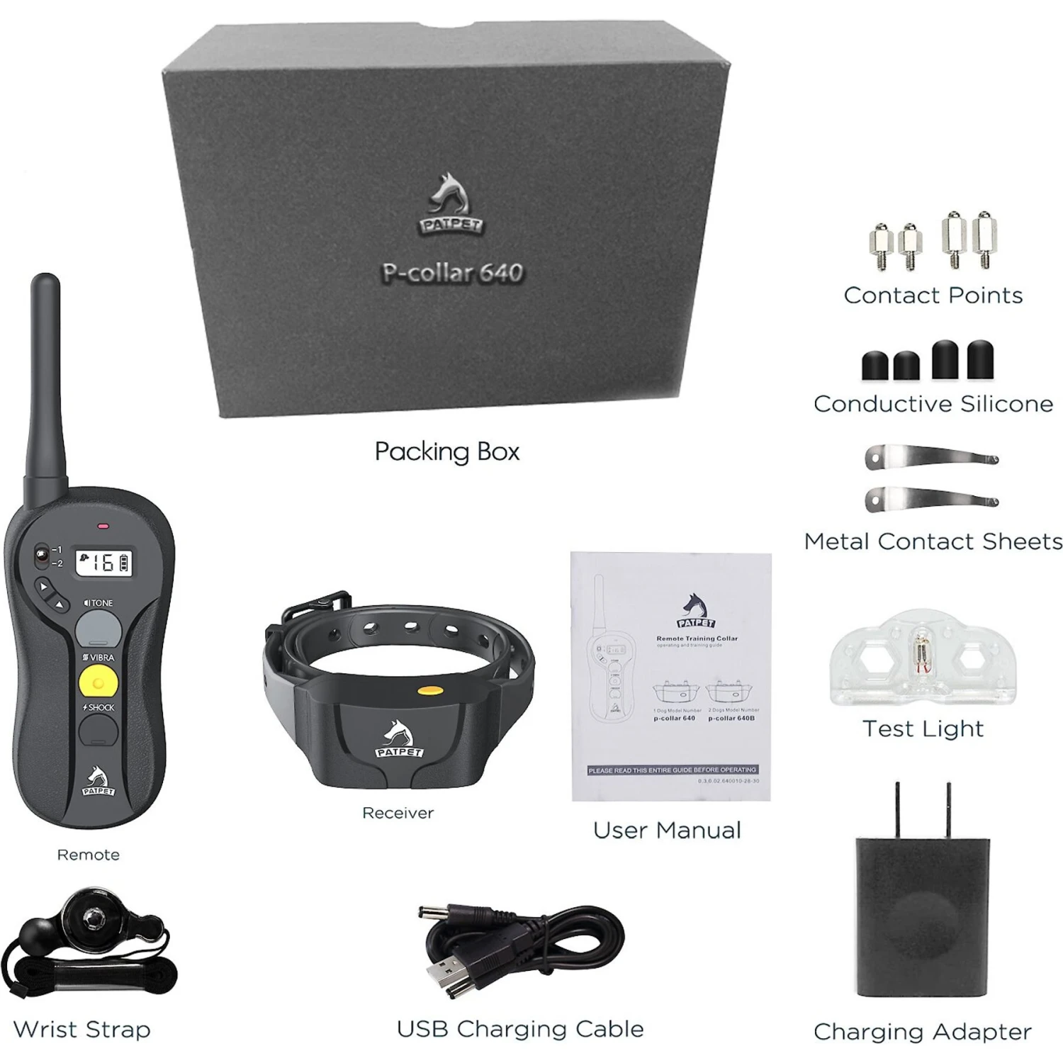 PATPET P640 Outdoor Remote Dog Training Shock Collar 8 PATPET P640 Outdoor Remote Dog Training Shock Collar - Image 8